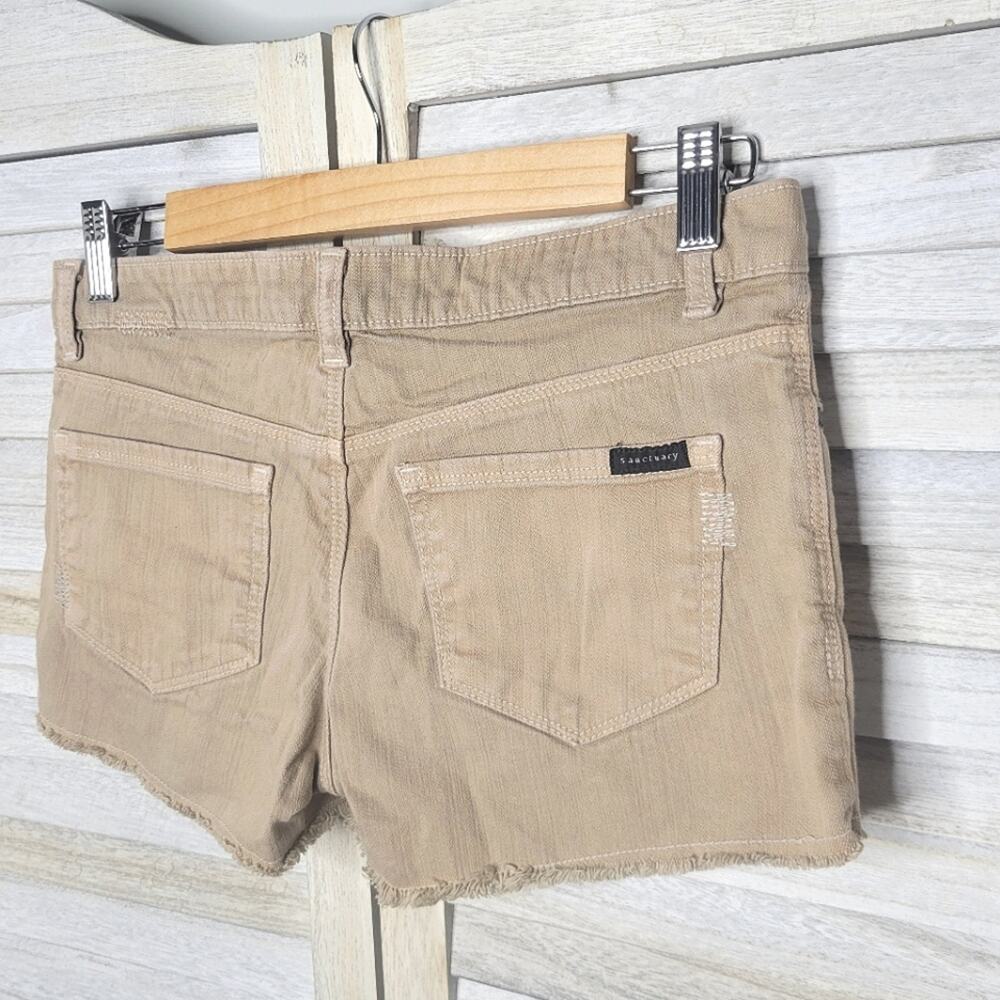 💛3/$15 Sanctuary Boyfriend Frayed Hem Distressed Short Womens 25 Regular Tan 0 2